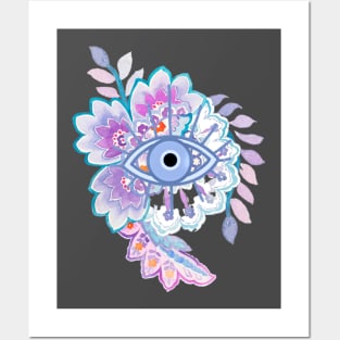 Lavender Evil Eye Karma Good Luck Charm Posters and Art